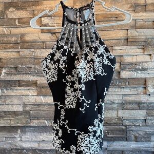 Fashion Magazine Black and White Halter Top